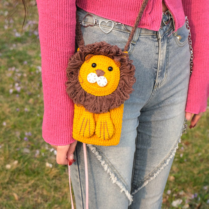 Ready-to-Wear Crochet Lion Mini Crossbody Bag - Crochet Start