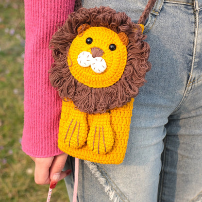 Ready-to-Wear Crochet Lion Mini Crossbody Bag - Crochet Start